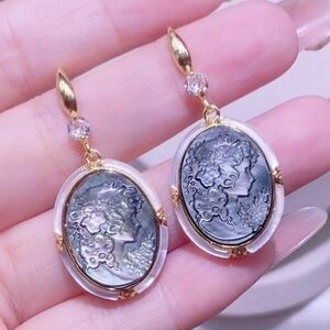 Dark Mother of Pearl Earrings